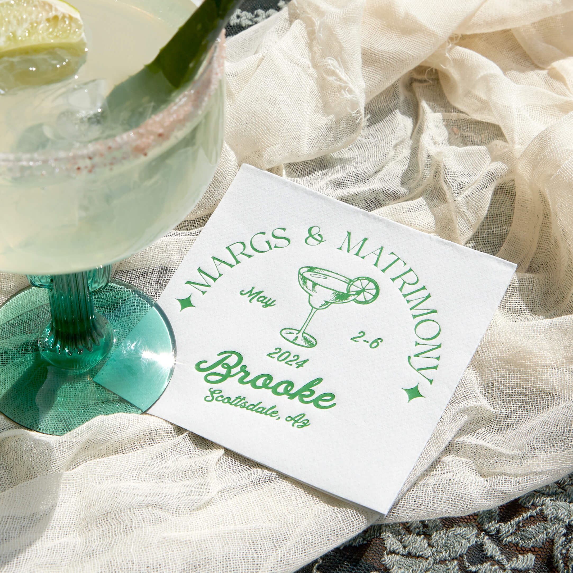 Margs and Matrimony Bachelorette Party Napkin