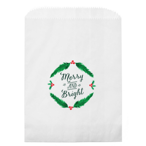 Merry Wreath Custom Photo Party Bag