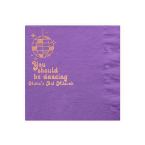 Groovy Dancing Bubble Script Bat Mitzvah Birthday Napkin