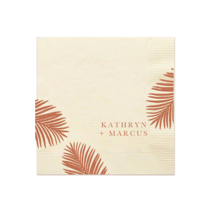 Elegant Palm Leaf Names Napkin