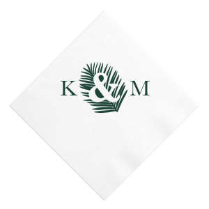 Leaf Ampersand Initials Napkin