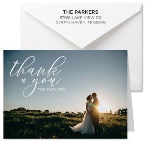 Script Thank You Custom Photo Note Card