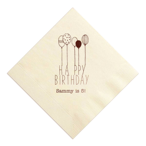 Happy Birthday Floating Balloons Napkin