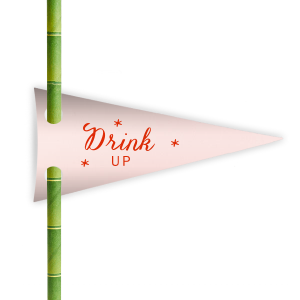 Stars Drink Up Straw Tag