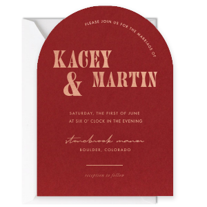 Cool Retro Wedding Arch Invitation