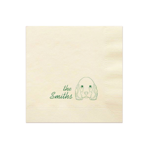 Cocker Spaniel Family Name Napkin