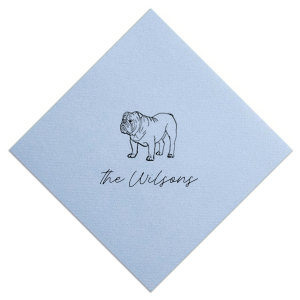 Script Family Name Bulldog Napkin