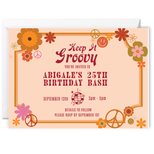 Disco Night Groovy Birthday Invitation