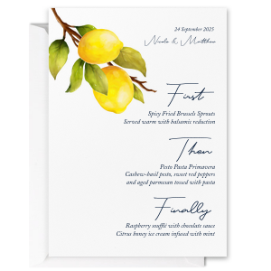 Classic Italian Wedding Lemon Menu