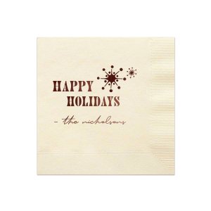 Retro Snowflakes Napkin