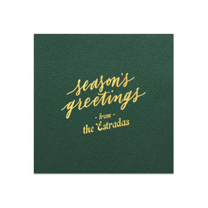 Season's Greetings Retro Names Napkin