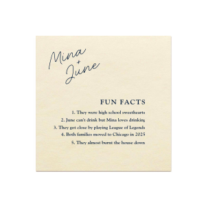 Cursive Names Fun Facts Napkin