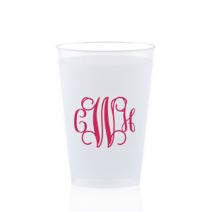 Artistic Flourish Vine Monogram Frosted Cup