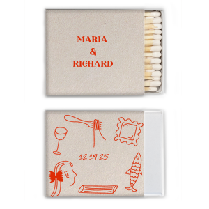 Pasta Party Hand Drawn Matchbox