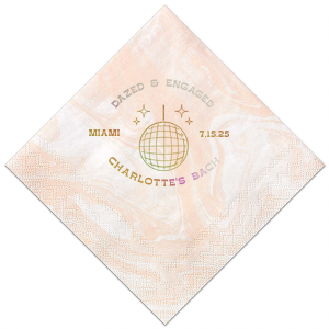 Dazed And Engaged Bachelorette Disco Ball Napkin