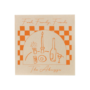 Food, Family, Friends Checkered Napkin