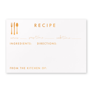 Table Setting Recipe Card