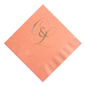 Elegant Swirl Script Initials Napkin