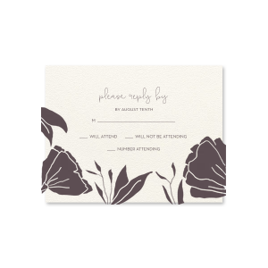 Linear Floral One Color RSVP Card