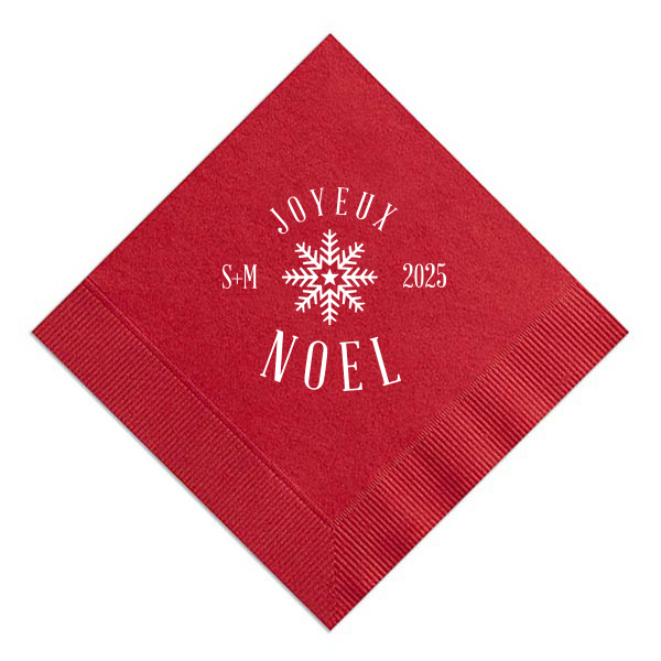 Joyeux Noel Snowflake Napkin