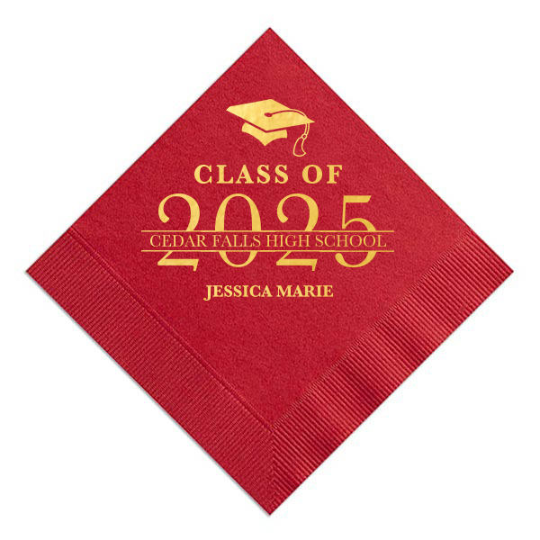 Graduation School Name Banner Napkin