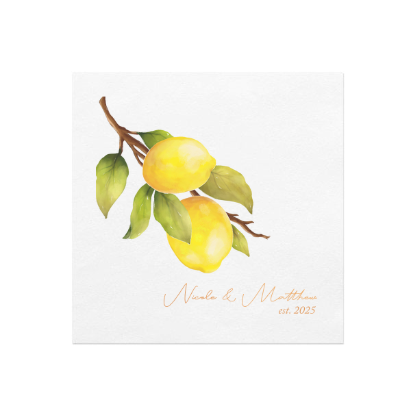 Classic Italian Wedding Lemon Custom Photo Napkin