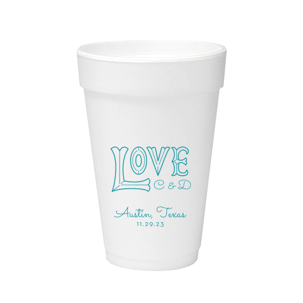 Love Word Art Foam Cup