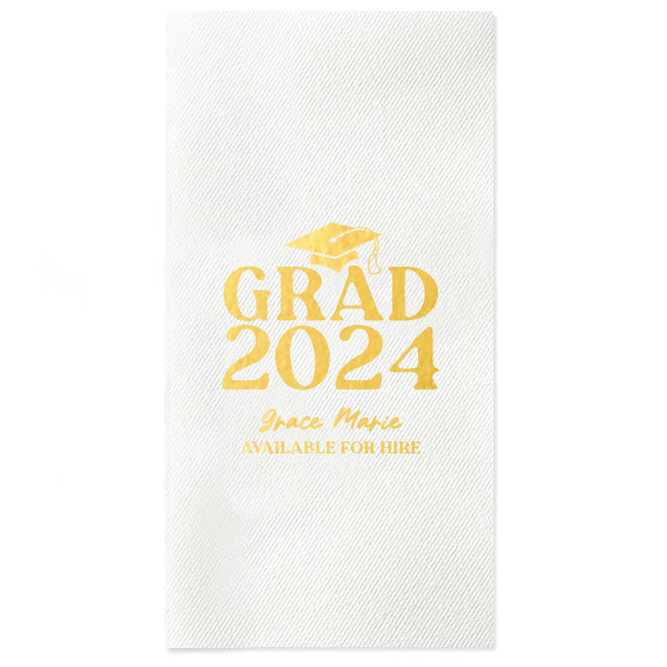 Grad Cap Elegance Year Napkin