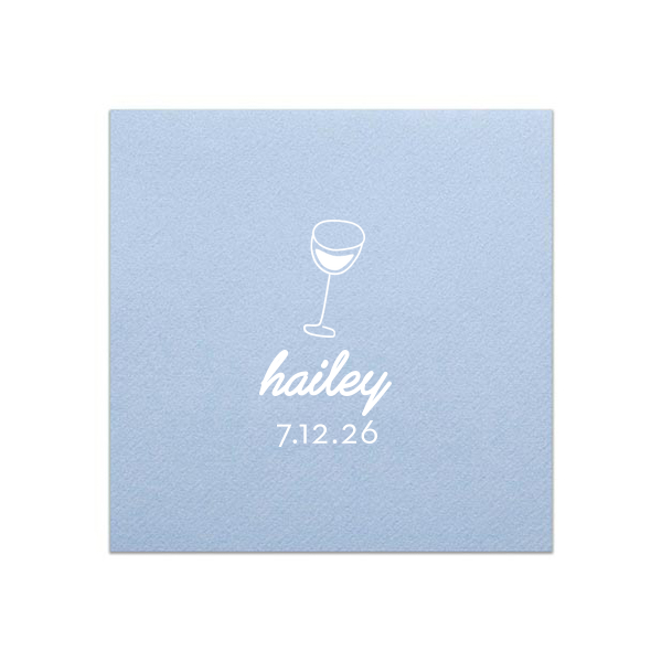 Minimal Bridal Shower Wine Glass Napkin