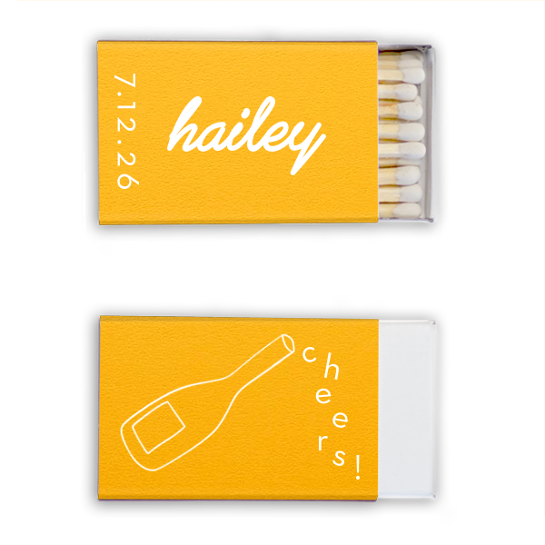 Minimal Bridal Shower Cheers Matchbook