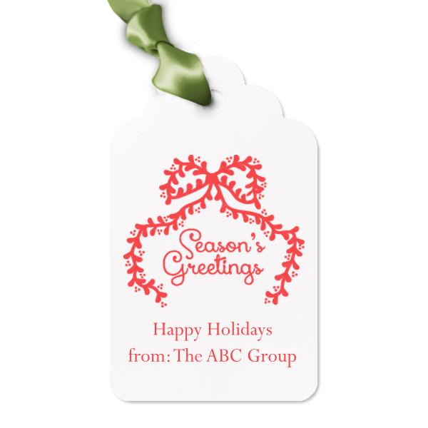 Season's Greetings Bow Gift Tag