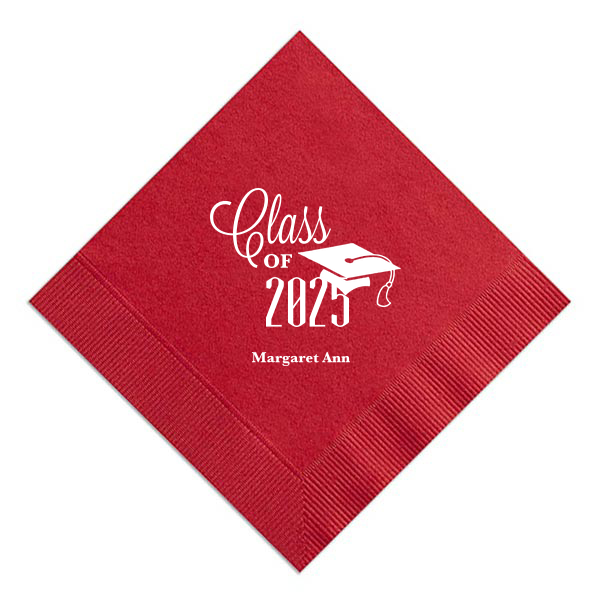 Class of Graduation Cap Napkin