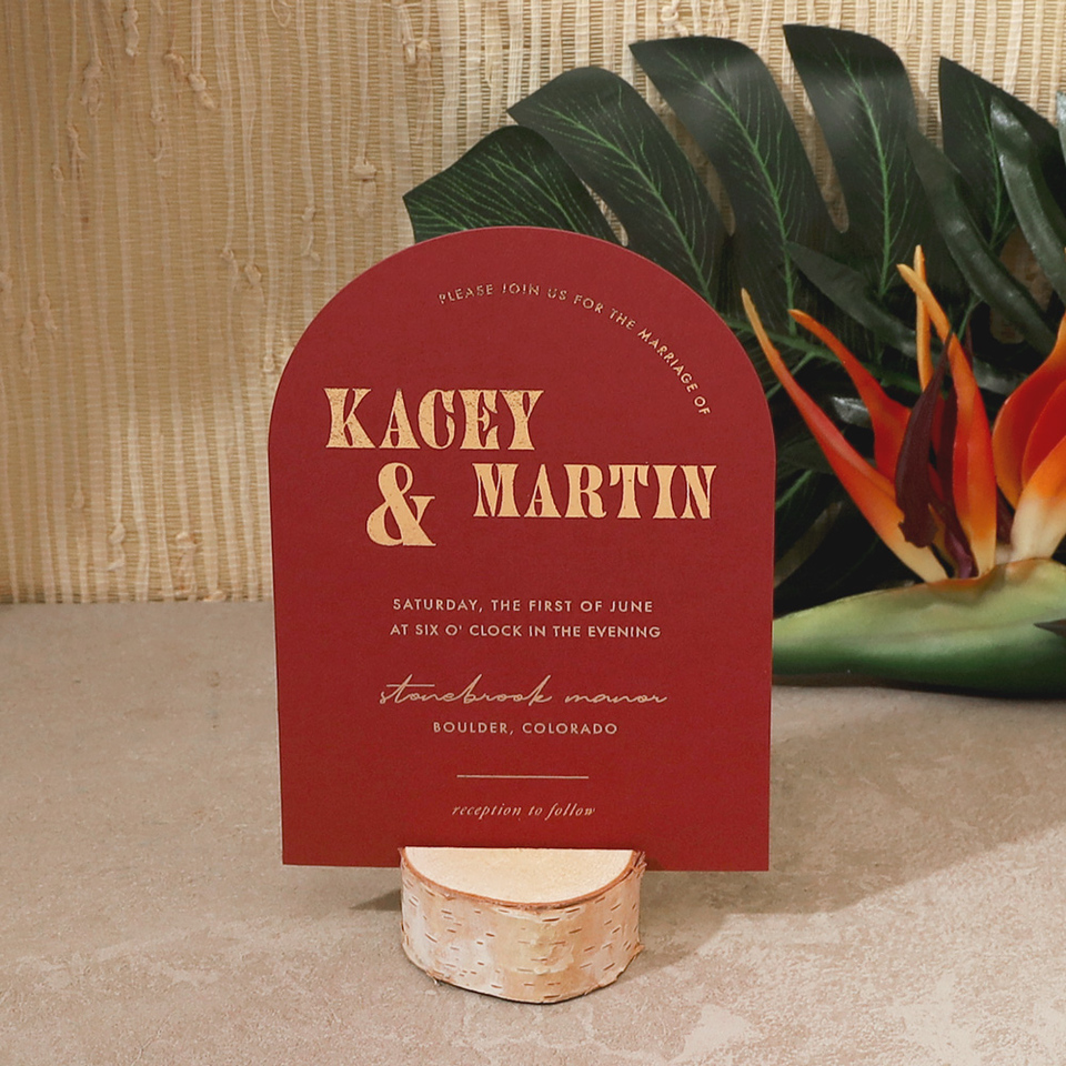 Cool Retro Wedding Arch Invitation