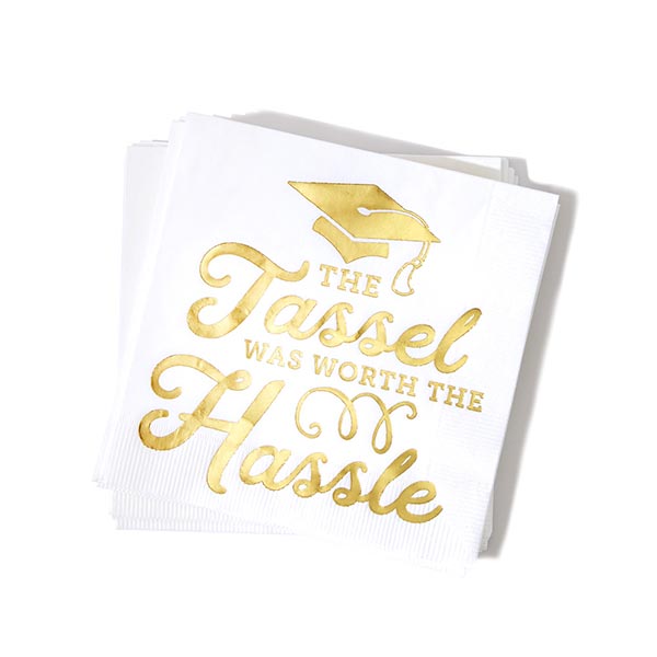 Tassel Hassle White Cocktail Napkins