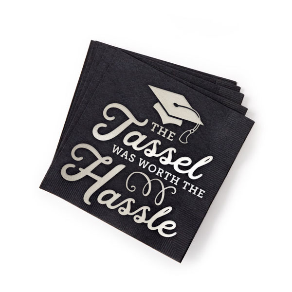 Tassel Hassle Black Cocktail Napkins