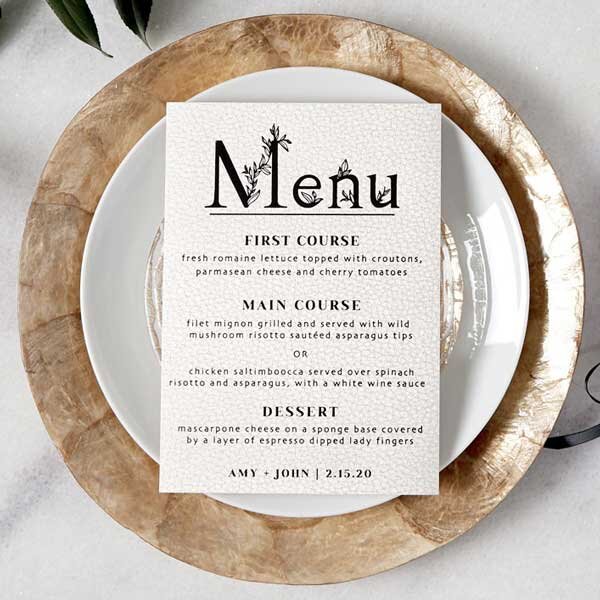 Classic Menu - Foil